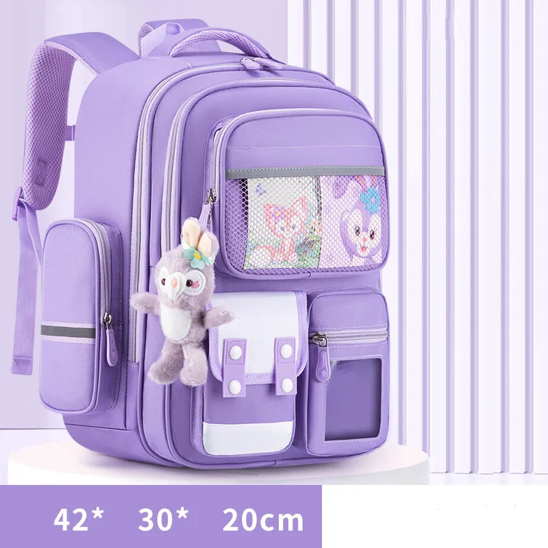 Fashion British Style Students 1-6 Grade School Bags to Reduce the Burden of Lightweight Shoulder Bag Mochila Escolar