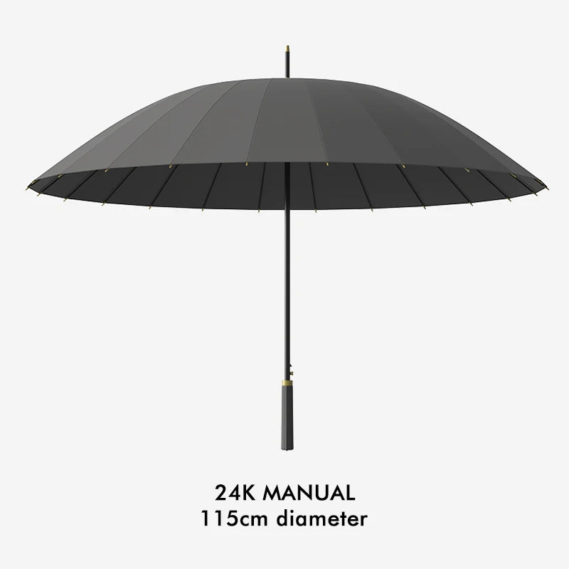 Modern Design Style 24 Bone Straight Automatic Manual UV Logo Umbrella Multi-Color Business Adults Suitable Portable