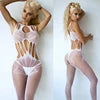 Sexy Dessous mit offenem Schritt, durchbrochenem Netzbody, sexy Strumpfhose mit Cut-Outs, Ganzkörperstrumpf
