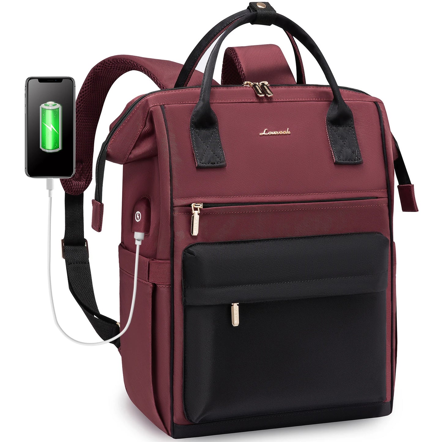 LOVEVOOK Hot Sell Bag 15.6 Inch Waterproof  Multifunction Nylon USB Charger Backpack Business Travel Laptop Backpack