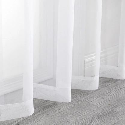 OWENIE Hot Selling New High Quality Window Panel Window Curtain White Sheer Valance for Window Small Short Voile Valance Curtain