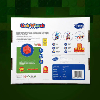 Link N Lock Fun Educational Building Blocks Toy for Kids Ages Three and Above Math Learning Plastic Blocks Set