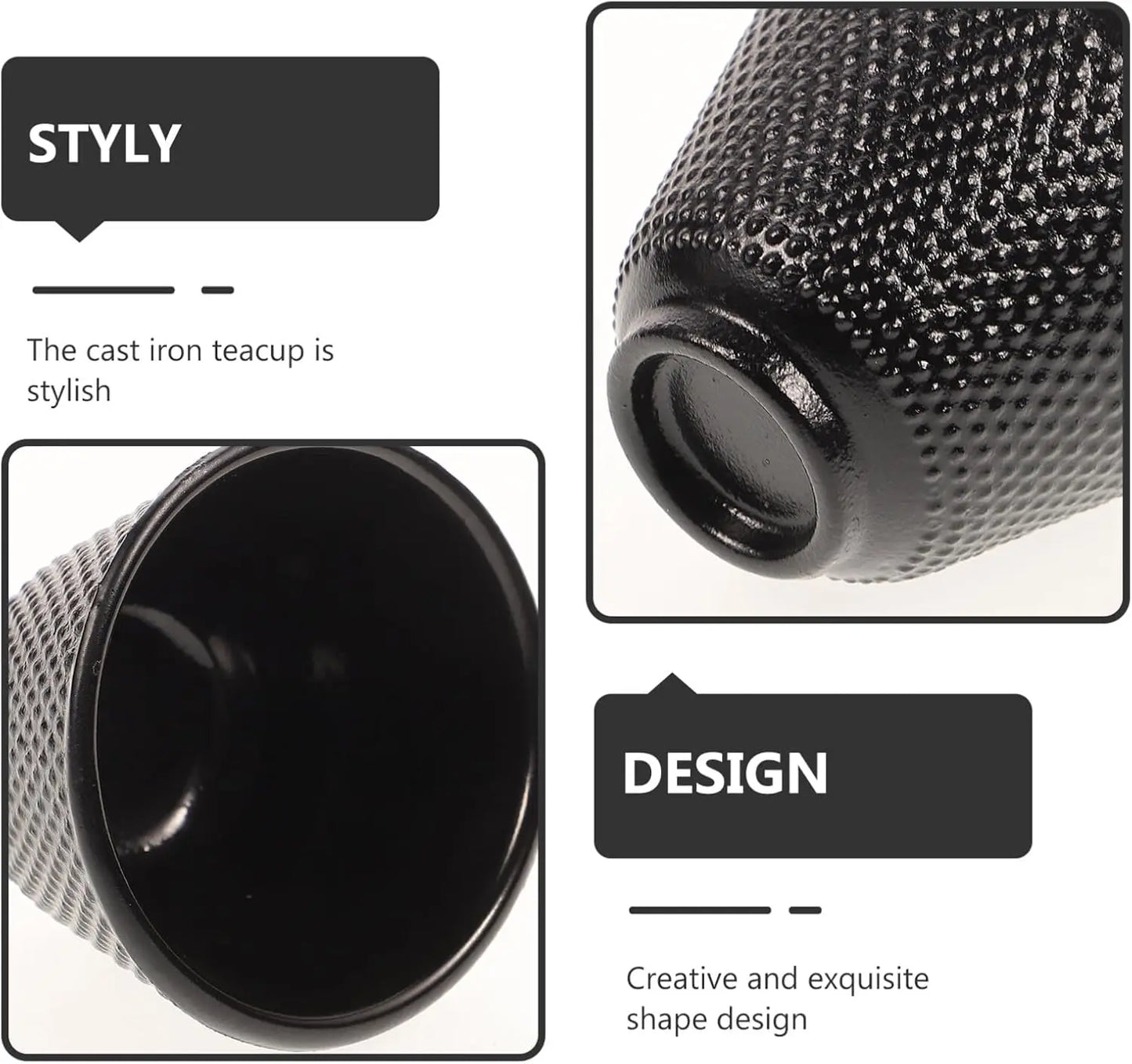 Tea Cup Black Tea Cups Japanese Cast Iron Tea Set Chinese Kung Fu Teacup Handcraft Mugs Set Enameled Interior 2oz/60ml