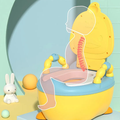 Oversized Yellow Duck Folding Toilet Seat Kids Training Anti-Splash Potty Basin Portable Cartoon Patterned Baby Plastic Children