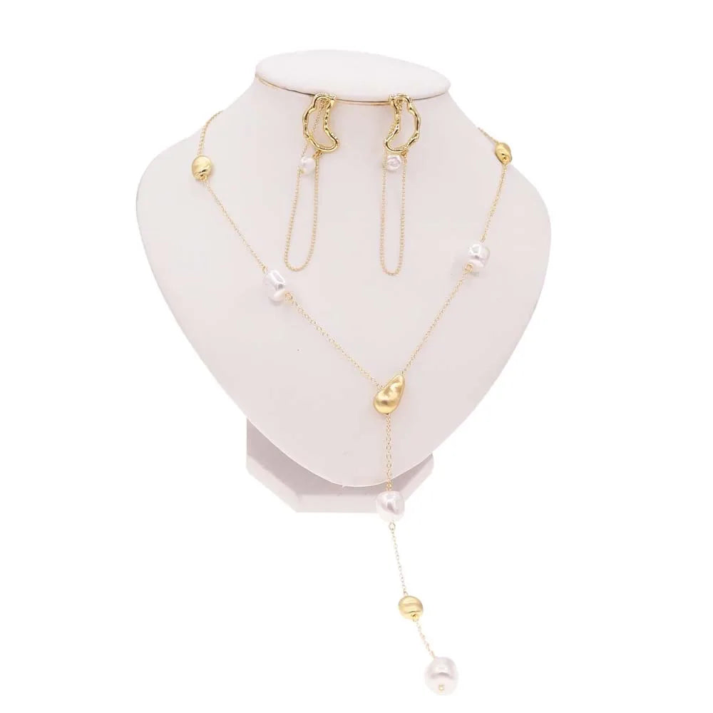 Zhuerrui Cheap African Gold Jewelry Sets Fashion Sweater Chain Jewelry Set Exquisite Women's Costume Accessories HV2301525