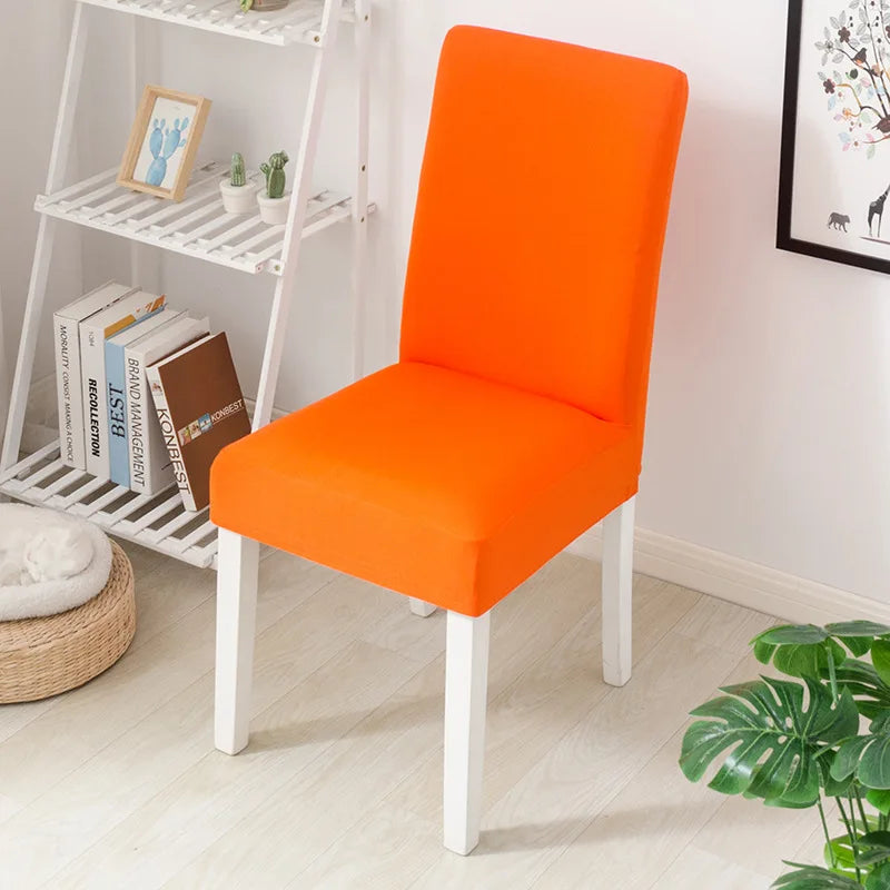 Simple Modern Household Dining Chair Slipcover Half-Pack Stretch Polyester Cover Wear-Resistant and Dustproof