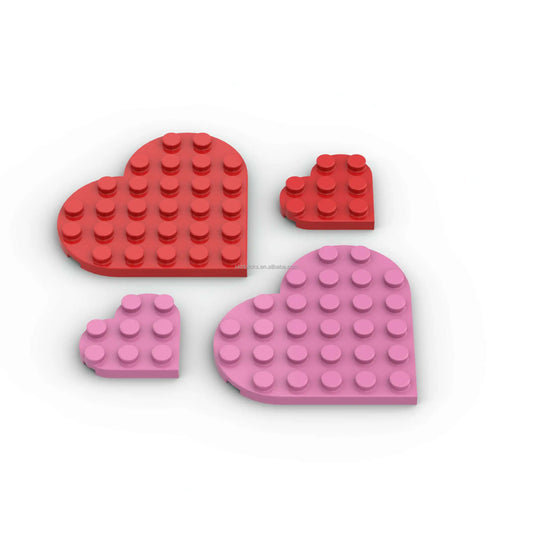 39613 Plate, Round 3 X 3 Heart/Plate, Round 6 X 6 Heart MOC Masterpieces Compatible Building Accessories Building Freedom 46342