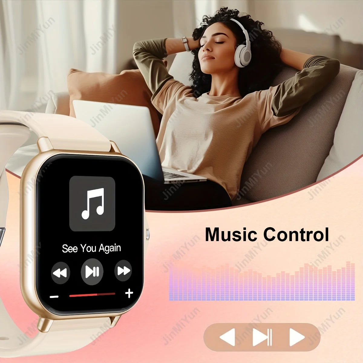 1. 83" Full Touch Screen Smartwatch with Wireless Calls/Messaging, Multiple Sports Modes, Remote Camera Control, Music Playback