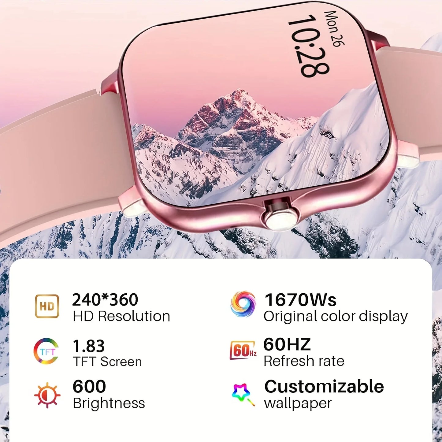 Smartwatch of 2025 Featuring a 1.83-Inch High-Definition Display, Wireless Calling, Message Notifications, Over 100 Sports Modes