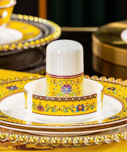 Jingdezhen Enamel Colored Luxury 38-piece Bone China Tableware Set for Six People - Christmas Ceramic Tableware Set