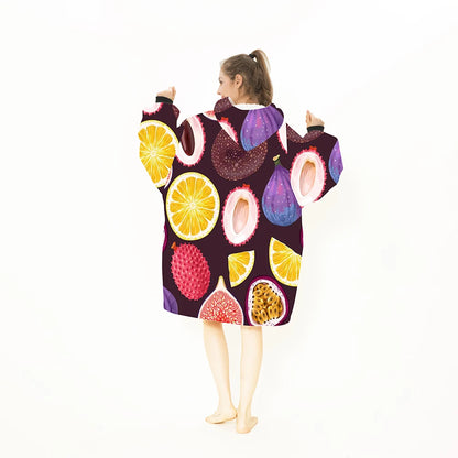 Oodie Custom Oversized Sherpa TV Hooded Blanket Wearable Fleece Knitted Blanket with Logo