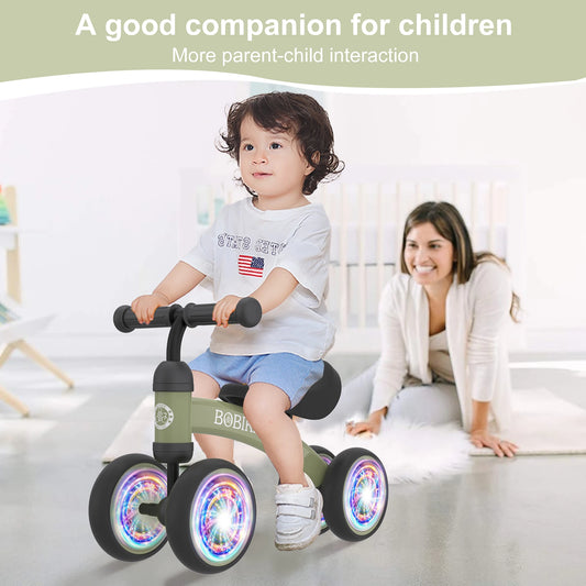 Baby Balance Bike Toys for 12-36 Months Kids Toy Boy and Girls Gifts Toddler Best First Birthday Gift  ( Deep Green)