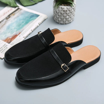 Size 38-48 Fashion Design Comfortable Summer Backless Dress Shoes Men Mules Casual Home Slippers