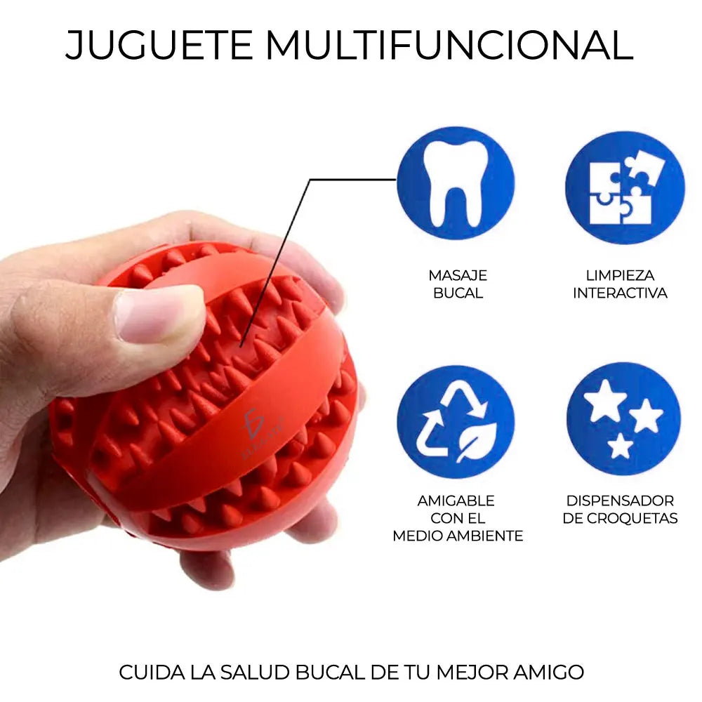 Elegate Mas.05.2 Manual Pet Feeder Ball Rounded Dogs Cats Plastic Interactive Food Dispensing Toy Indoor Use Solid Blue Co
