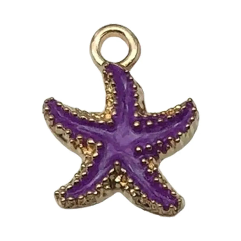 Hot Sale Natural Crafts Alloy Ocean Starfish Conch Seashell Enamel for DIY Nautical Jewelry Making Home Decoration