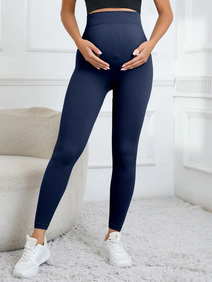 3042  High Quality Nylon Seamless Maternity Yoga Pants Pregnant Women Gym Sport Supporting Abdomen Pregnant Workout Leggings