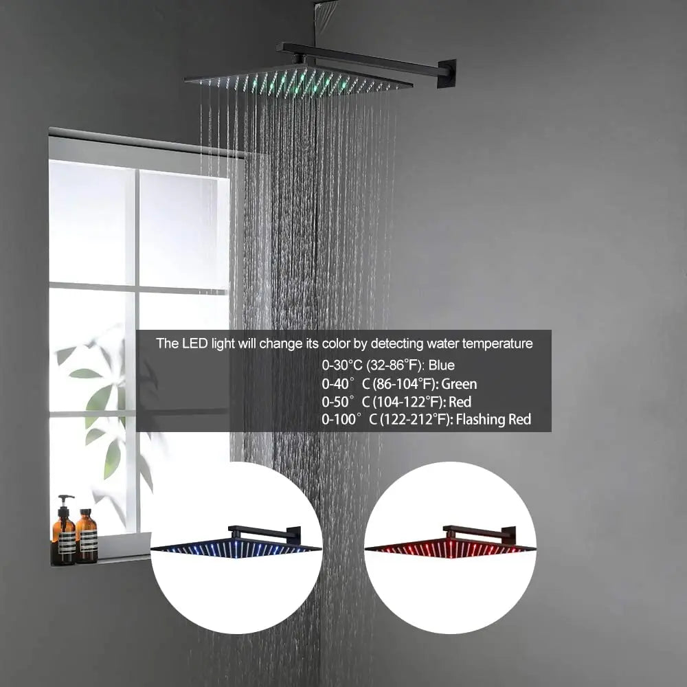 Luxury Full Body Shower System Black Shower Faucets Sets Complete