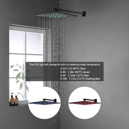 Luxury Full Body Shower System Black Shower Faucets Sets Complete