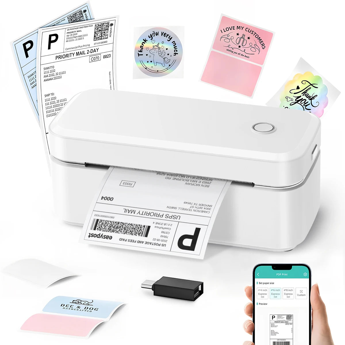 W-Marklife X4 Imprimante Shipping Portable Thermal Label Printer Business 4x6 Inch ROHS Certified USB/Wireless Warehouse Use