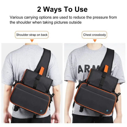 Top Fashion PULUZ Triangle Style SLR Camera Bag Sling Waterproof Backpack Shoulder Messenger Bags with Removable Lens Bag