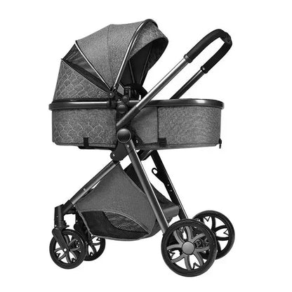 Wholesale Luxury 3-in-1 Travel System Big Wheel Baby Stroller with Car Seat High Landscape Leather for Young Family