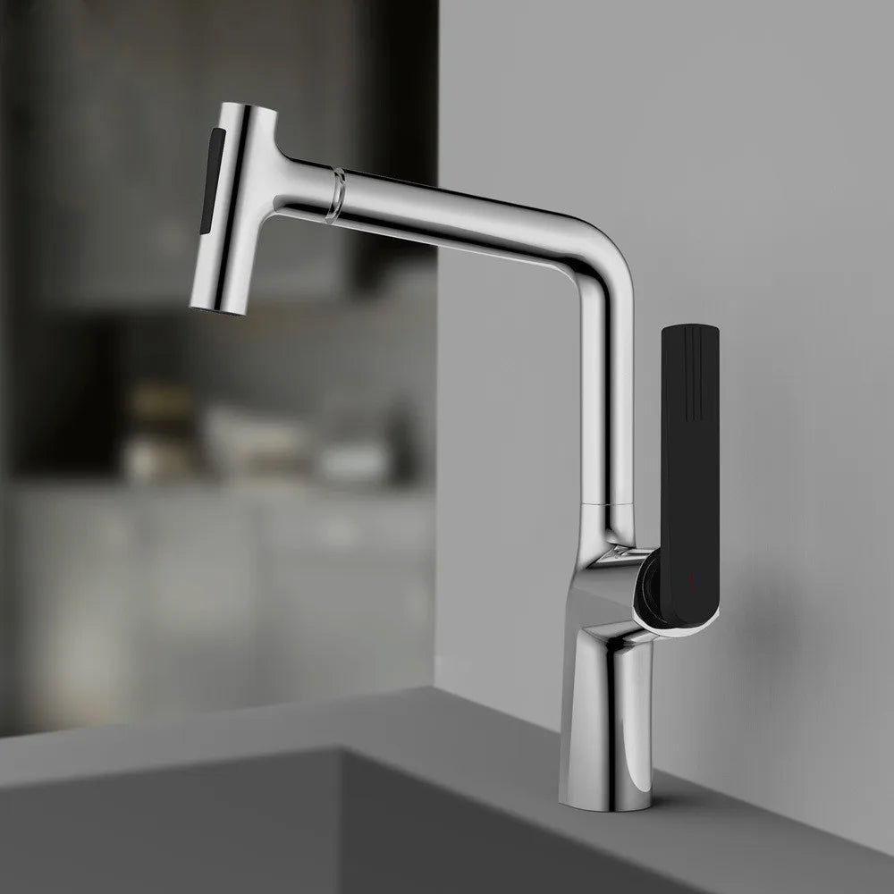 Polished Gold Single Handle Kitchen Mixer Faucet Brass Kitchen Sink Faucet Taps