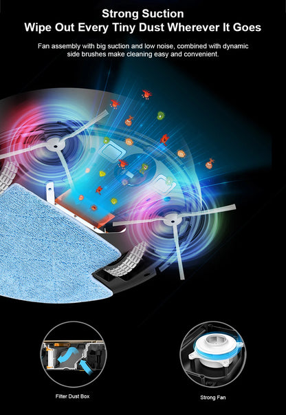 Liectroux M7S Robot Vacuum Cleaner,Smart Dynamic Navigation,4000Pa,Wet Mop,WiFi,Silent,Work with Alexa & Google Home