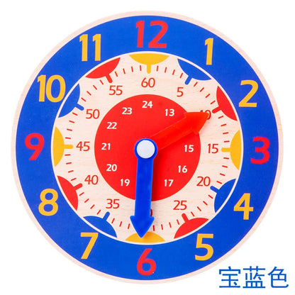 Children Montessori Wooden Clock Toys Hour Minute Second Cognition Colorful Clocks Toys for Kids Early Preschool Teaching Aids