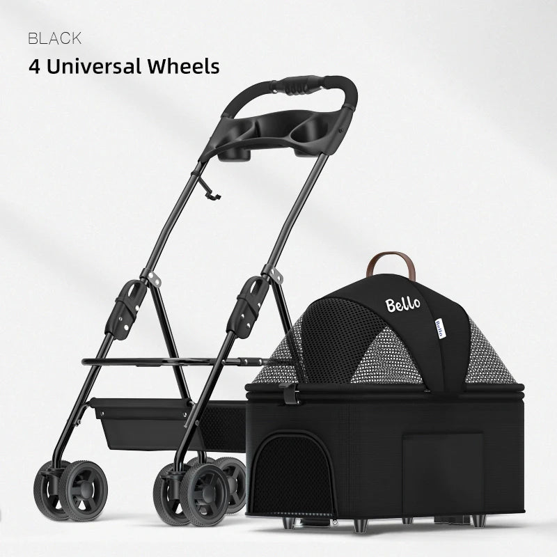 (Ready to Ship) Manufacture 4 Universal Wheels Cheap Convenient Pet Stroller for Puppy and Kitty Outdoor Walking Trolley