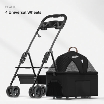 (Ready to Ship) Manufacture 4 Universal Wheels Cheap Convenient Pet Stroller for Puppy and Kitty Outdoor Walking Trolley