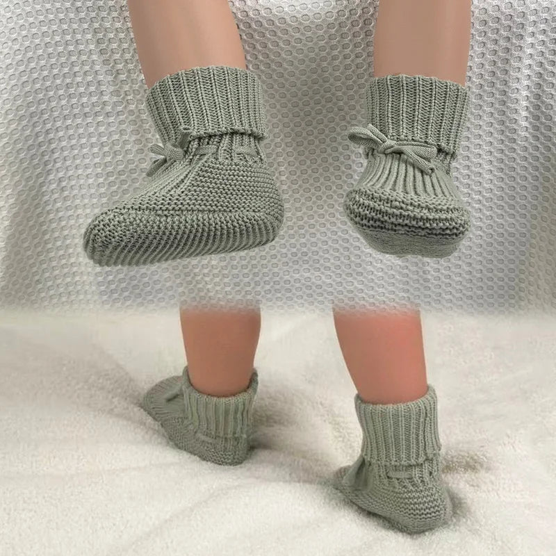 Factory Cute Soft Infant Baby Socks Organic Cotton Knitted Crochet Baby Shoes