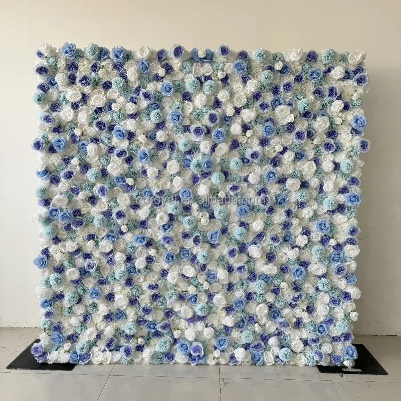 3d Roll up Wedding Event Floral Artificial Rose Flower Wall Decor for Garden Backdrop Home Party Decoration