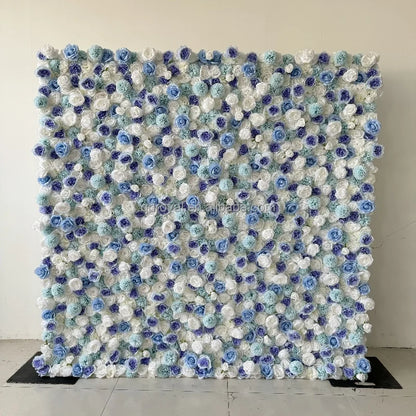 3d Roll up Wedding Event Floral Artificial Rose Flower Wall Decor for Garden Backdrop Home Party Decoration