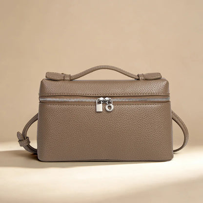 Signature Chic Lunch Bag Versatile Single-Shoulder Pu Cosmetic Bag Women Niche Elegant Crossbody Box Purse Zipper Small
