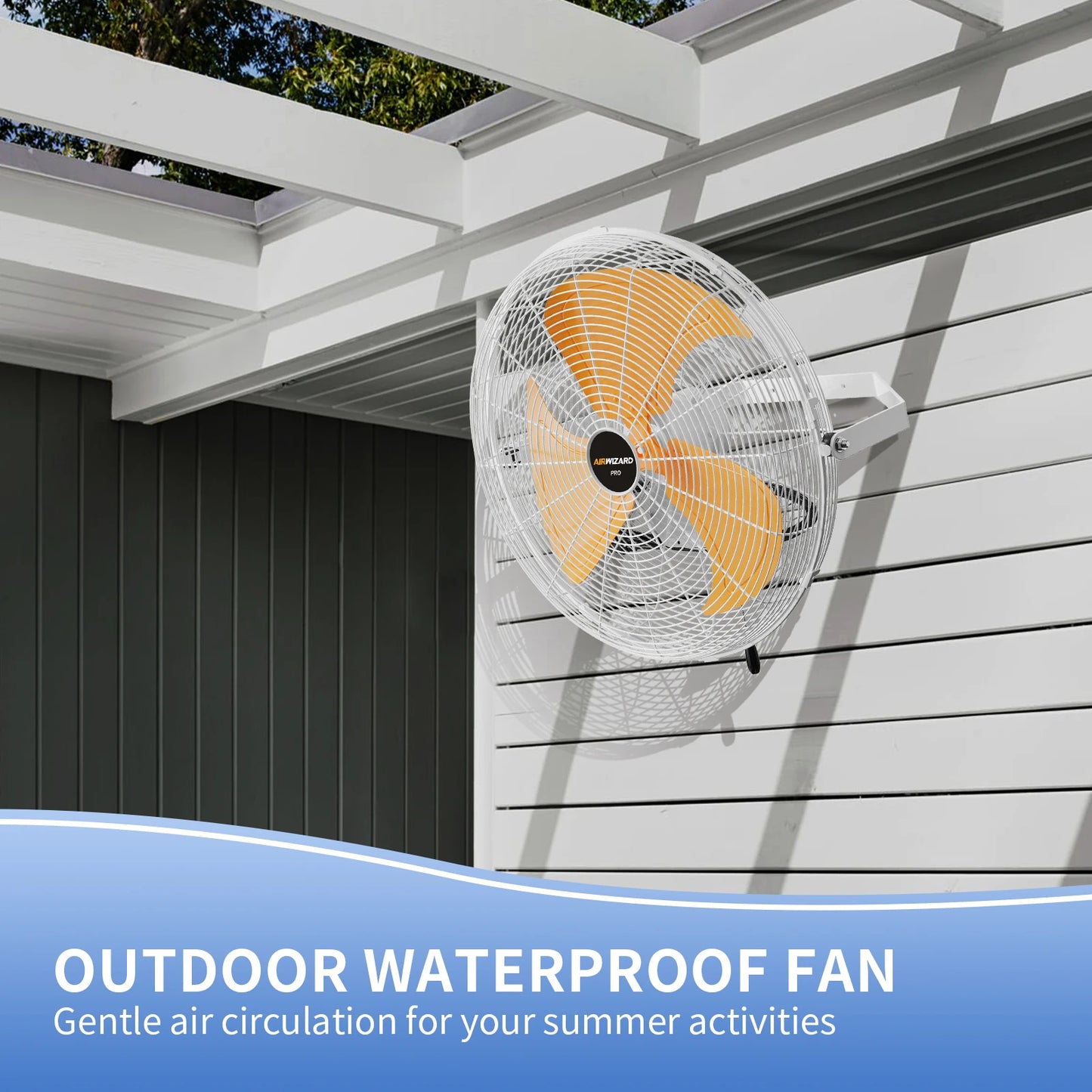 18 Inch Outdoor Wall Fan IPX4 Waterproof 5200CFM High Velocity Heavy Duty Industrial Wall Fans for Patio Garage Greenhouse