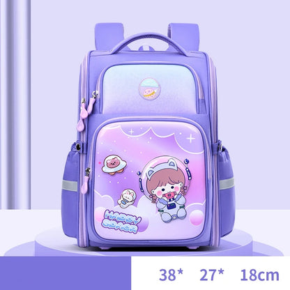New Cartoon School Bag for Students Grades 1-6 Large Capacity Waterproof Shoulder Bag Mochila Escolar