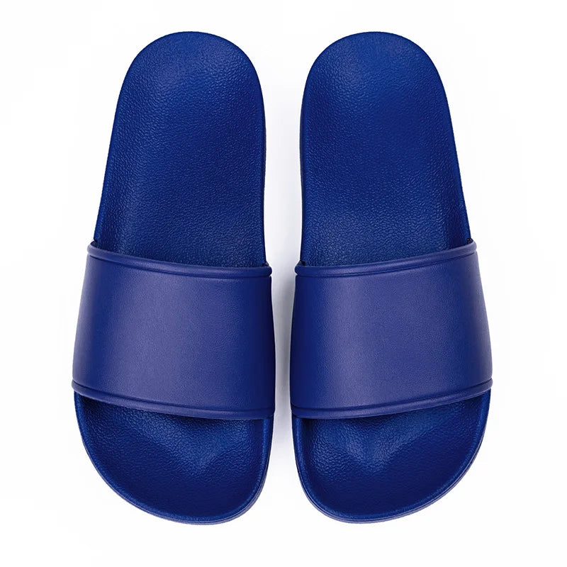 Custom Logo Anti-Slip Winter Spring Beach Slides with Open Toe Screen Printing PVC Embossed Mens' Slipper Footwear