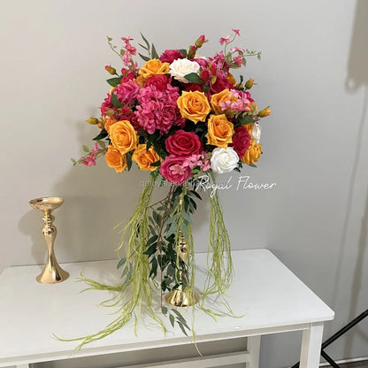 Luxury Wedding Table Candelabra Flower Centerpieces Artificial Flower Arrangement Ball for Display Drops