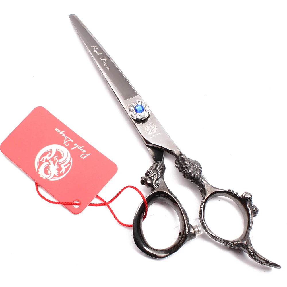 Hair Scissors 5.5" 6.0" 440C Purple Dragon Hairdressing Scissors Cutting Shears Hair Thinning Shears Professional Scissors Z9004