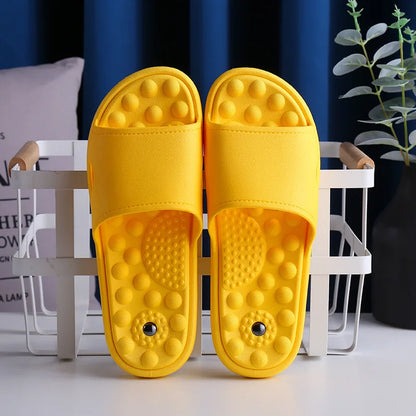Greatslides Yellow Massage Slippers,Women Flat Bedroom Slippers Custom Logo Slides Sandals Manufacturer