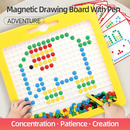 Intellectual Early Education Toys Baby Plastic Magnetism Pen Drawing Board Colored Magnetism Beads Learning Drawing Board