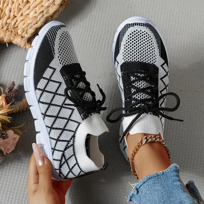 2026 NEW KJ Women's Sneakers Breathable Mesh Casual Sports Shoes New Thick Sole Travel Shoes with Cushioning Lightweight