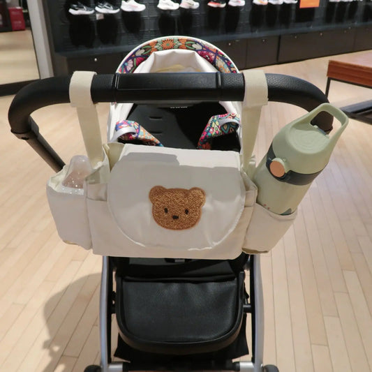 Universal Mommy Diaper Bag with Non-Slip Stroller Storage Box and Cup Holder Baby Stroller Storage Bag