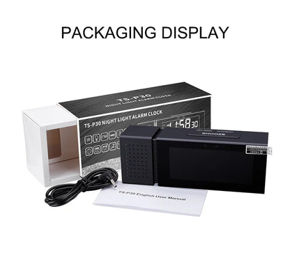 Multifunctional Digital Desktop Clock Display Day Date Time Week Temperature & Humidity with Snooze & FM Radio Function