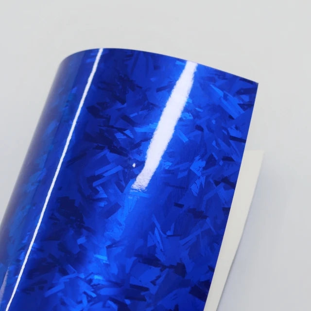 PET Liner Chrome Forged Carbon Blue Color Wrap Vinyl Film