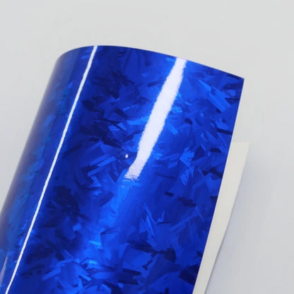 PET Liner Chrome Forged Carbon Blue Color Wrap Vinyl Film