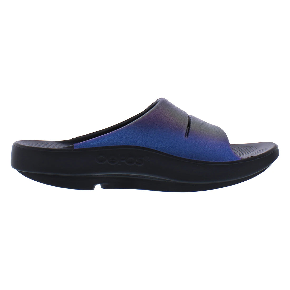 OOFOS OOahh Luxe Slide Womens Shoes Color: Midnight Spectre | 100% Authentic