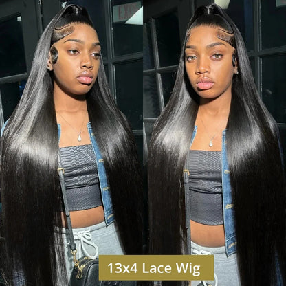 Raw 13x4 Straight Indian Hair Wigs Human Hair Full Transparent Lace Front Wigs for Black Women
