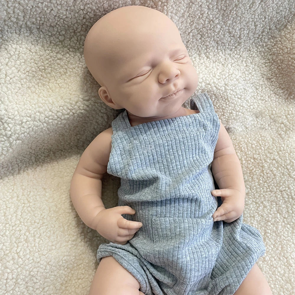 3D Modeling Support 19" Full Silicone Body Reborn Baby Lifelike Open Mouth Fashion Doll Toy for Collectors and Artists