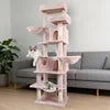 [Out of stock] Multi Level Pink Cat Furniture with Condo Hammock American in Stock Free Shipping Activity Center for Indoor Cats